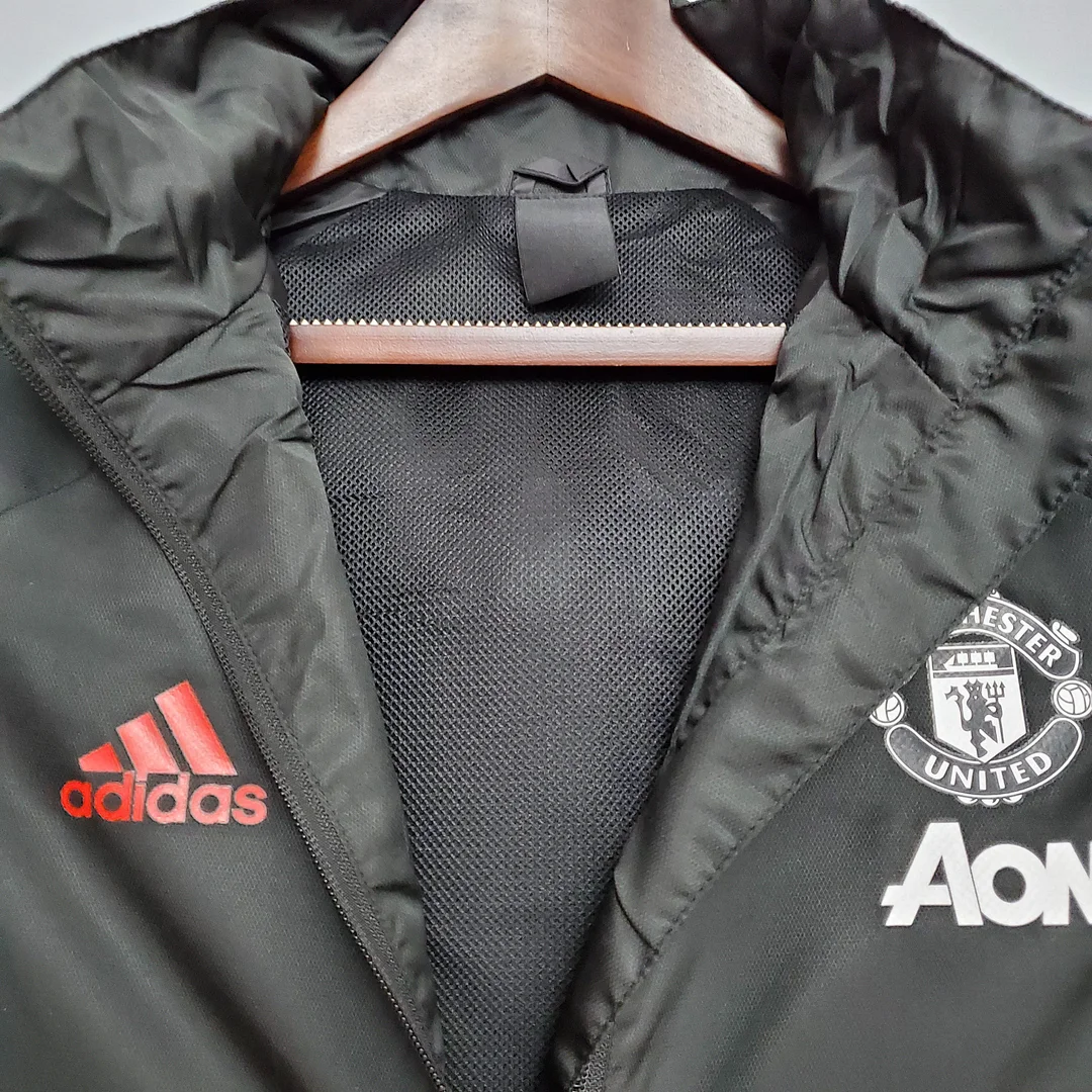2021 Manchester United Jersey Windbreaker Black(White-Red Edge) - view 3
