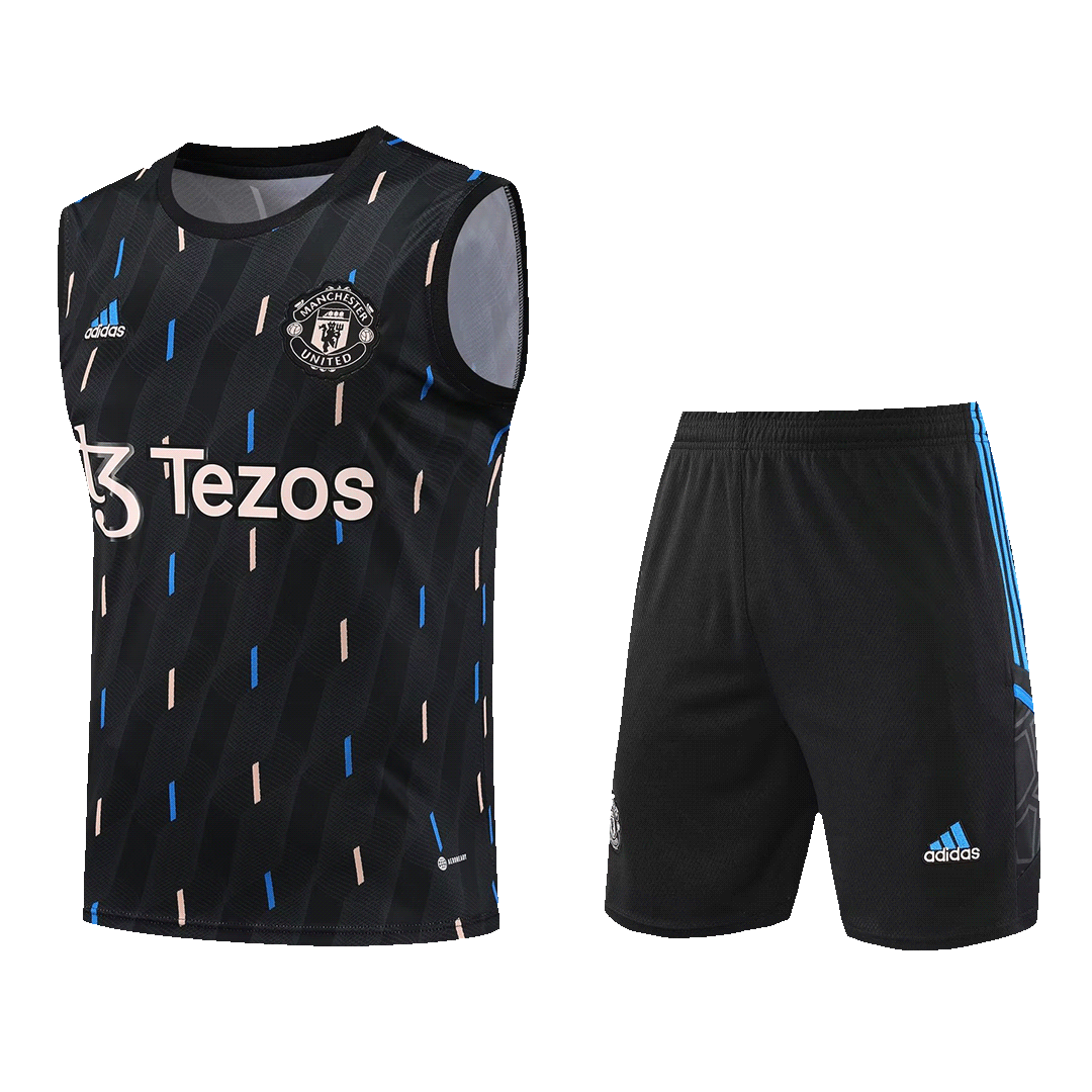 Manchester United Sleeveless Training Kit (Top+Shorts) Black 2022/23 - view 15