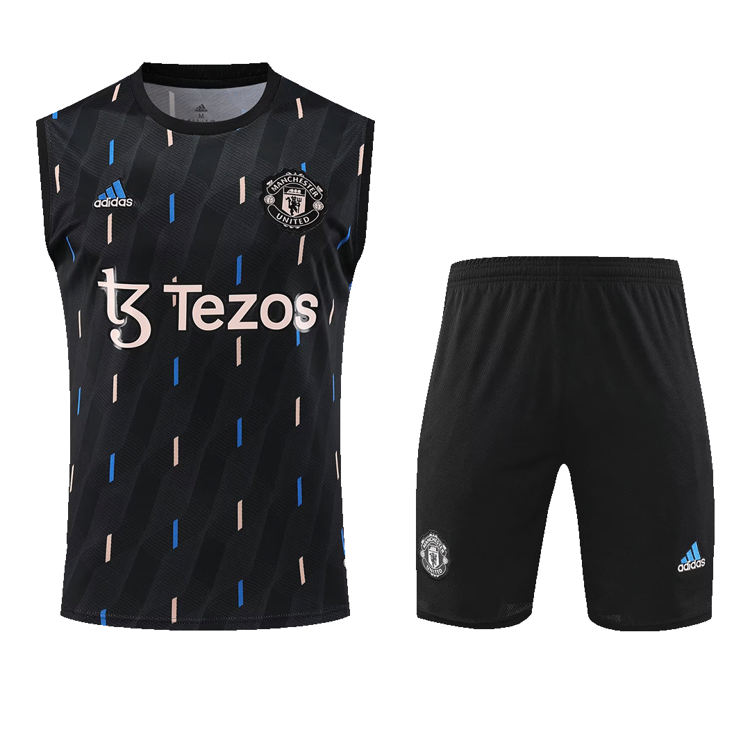 Manchester United Sleeveless Training Kit (Top+Shorts) Black 2022/23 - view 7