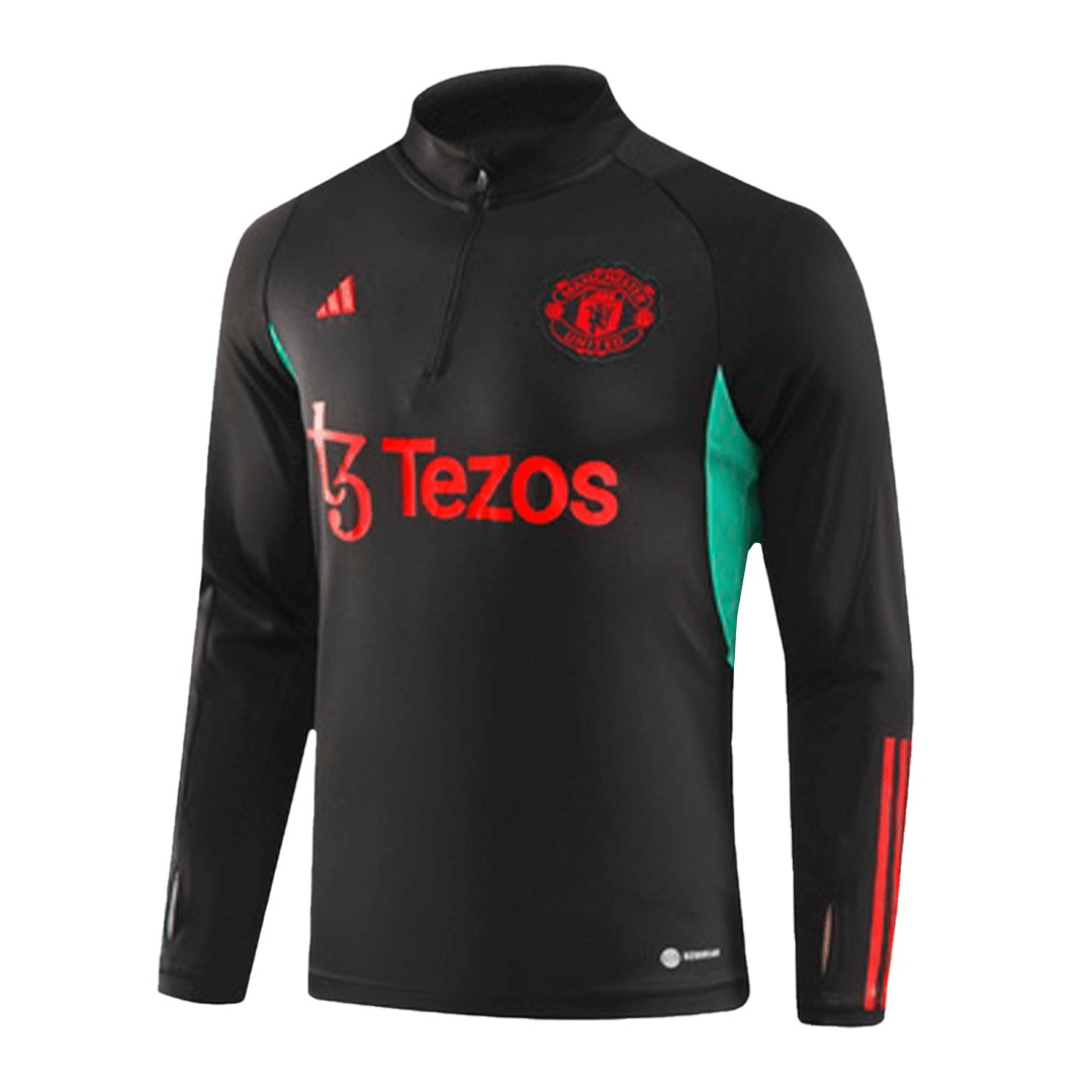 Kids Manchester United Zipper Sweatshirt Kit(Top+Pants) Black 2023/24 - view 11