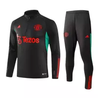 Kids Manchester United Zipper Sweatshirt Kit(Top+Pants) Black 2023/24 - view 10