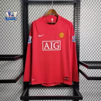 07-08 Manchester United Home Retro Jersey Long Sleeve - view 8