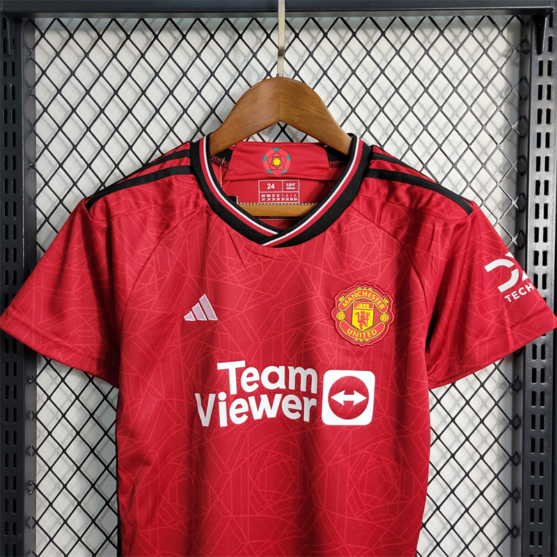 23-24 Manchester United Home Kids Kit Jersey+Shorts - view 4