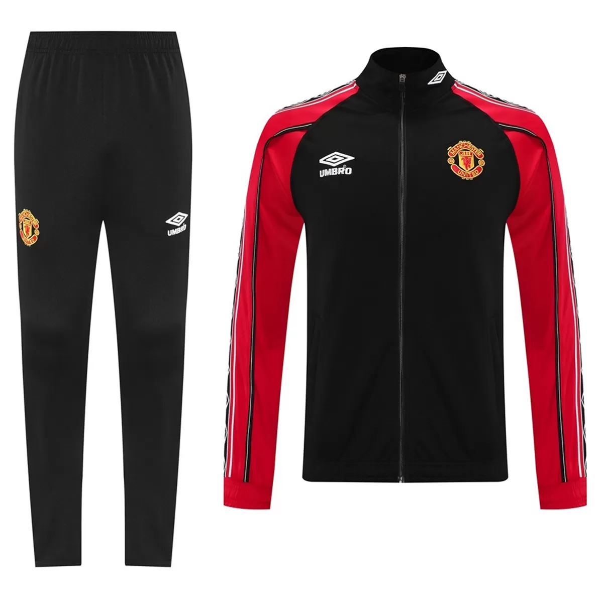 2025-26 Manchester United Training Tracksuit Kit (Jacket+Pants) 02 Black
