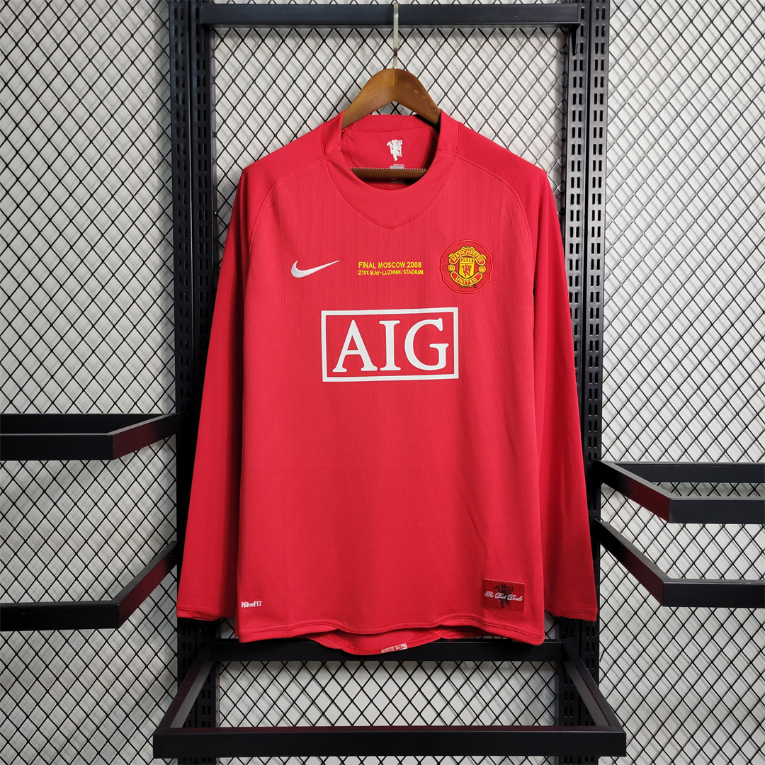 07-08 Manchester United Home UCL Final Retro Jersey Long Sleeve