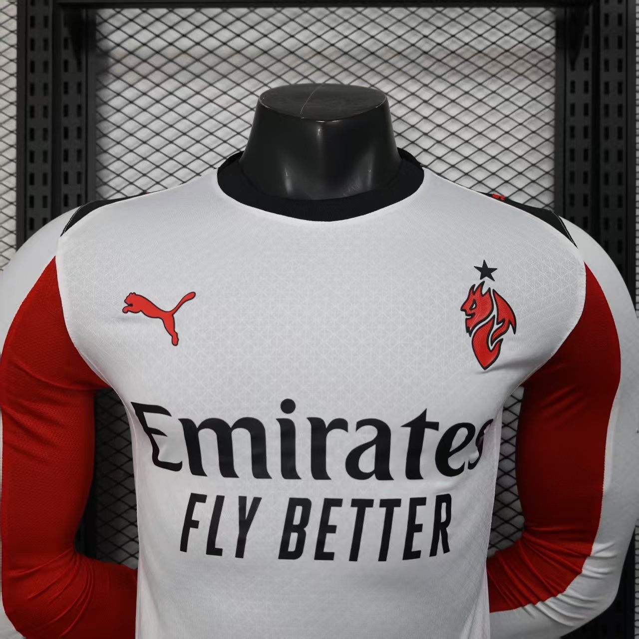 25-26 AC Milan Away Soccer Jersey Player Version Long Sleeve - view 8