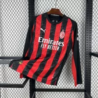 25-26 AC Milan Home Soccer Jersey Red Long Sleeve - view 1