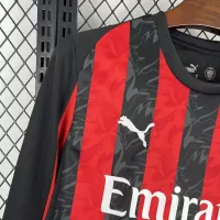 25-26 AC Milan Home Soccer Jersey Red Long Sleeve - view 4