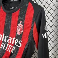 25-26 AC Milan Home Soccer Jersey Red Long Sleeve - view 6