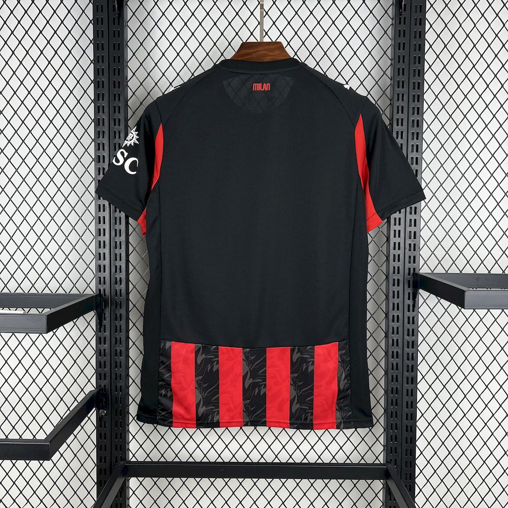25-26 AC Milan Home Soccer Jersey Red - view 3