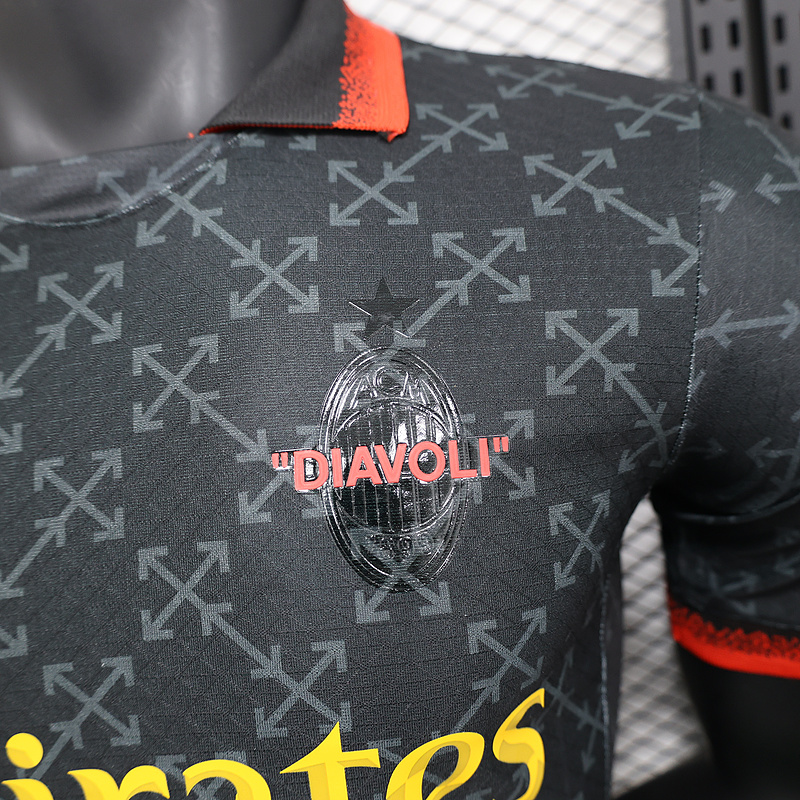 25-26 AC Milan Co-Branded Off-White  Soccer Jersey Black - view 7