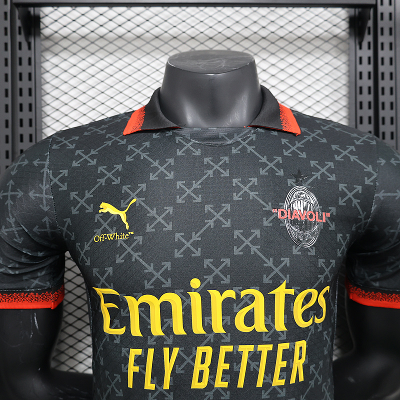 25-26 AC Milan Co-Branded Off-White  Soccer Jersey Black - view 10
