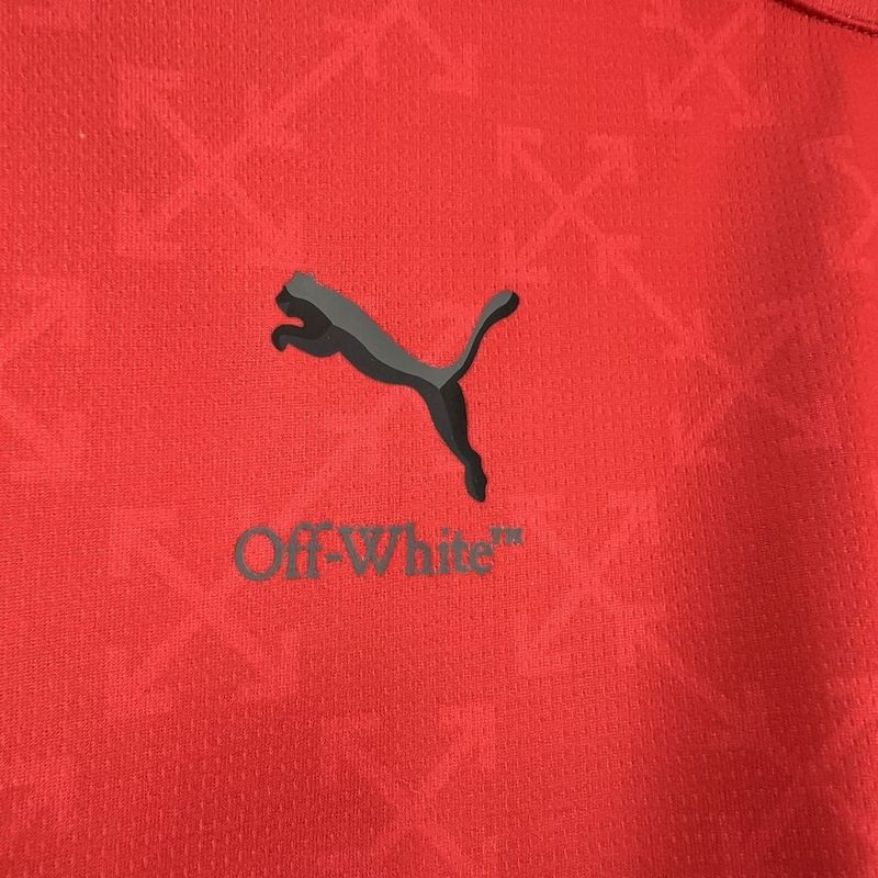 25-26 AC Milan Co-Branded Off-White  Soccer Jersey Red - view 8