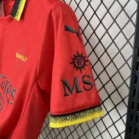 25-26 AC Milan Co-Branded Off-White  Soccer Jersey Red - view 4