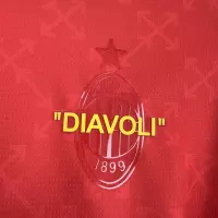 25-26 AC Milan Co-Branded Off-White  Soccer Jersey Red - view 6