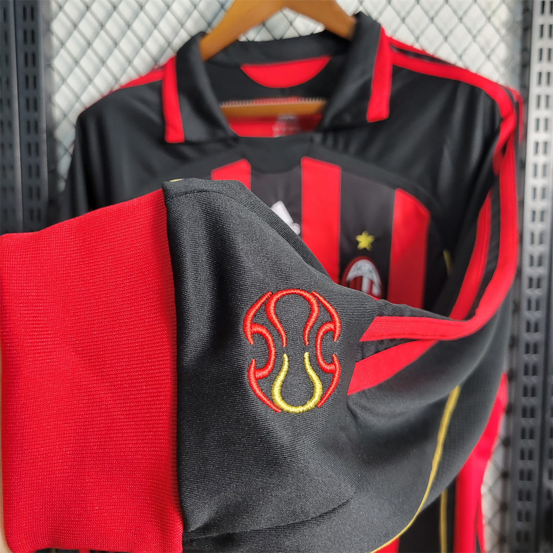 06-07 AC Milan  Retro Jersey Home Long Sleeve - view 6
