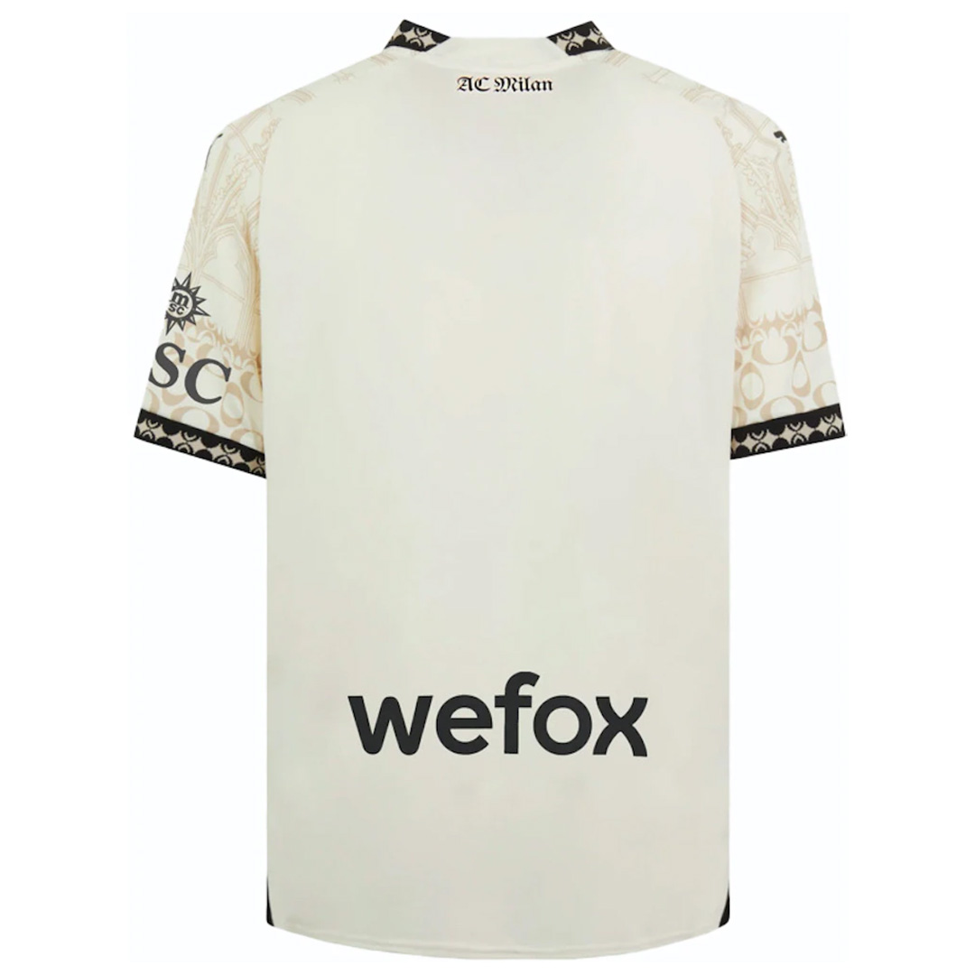 23-24 AC Milan x Pleasures Fourth Away Jersey Beige Shirt - view 3
