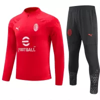 Kids AC Milan Zipper Sweatshirt Kit(Top+Pants) Red 2023/24 - view 1