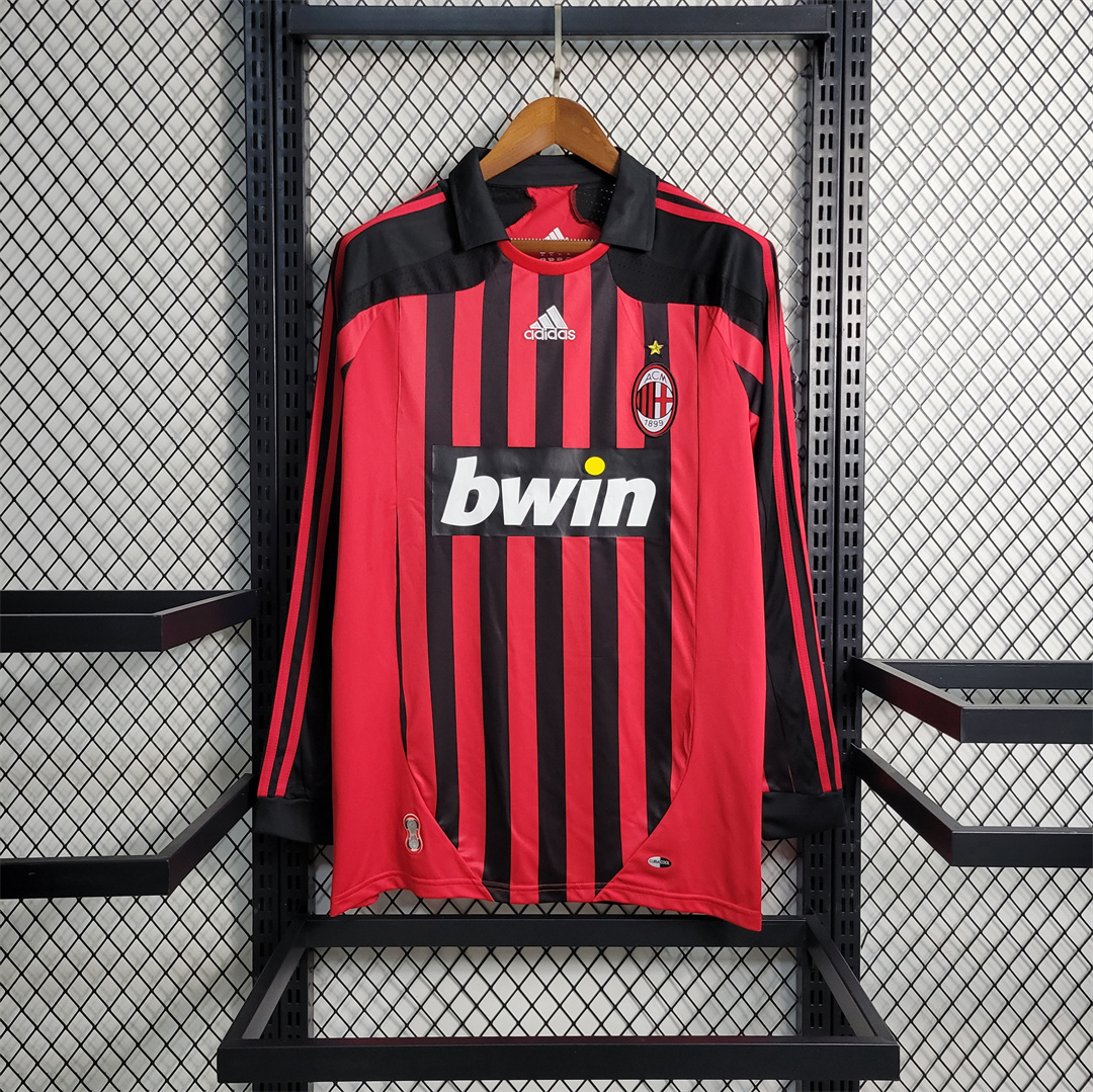 2007-08 AC Milan  Retro Jersey Home Long Sleeve