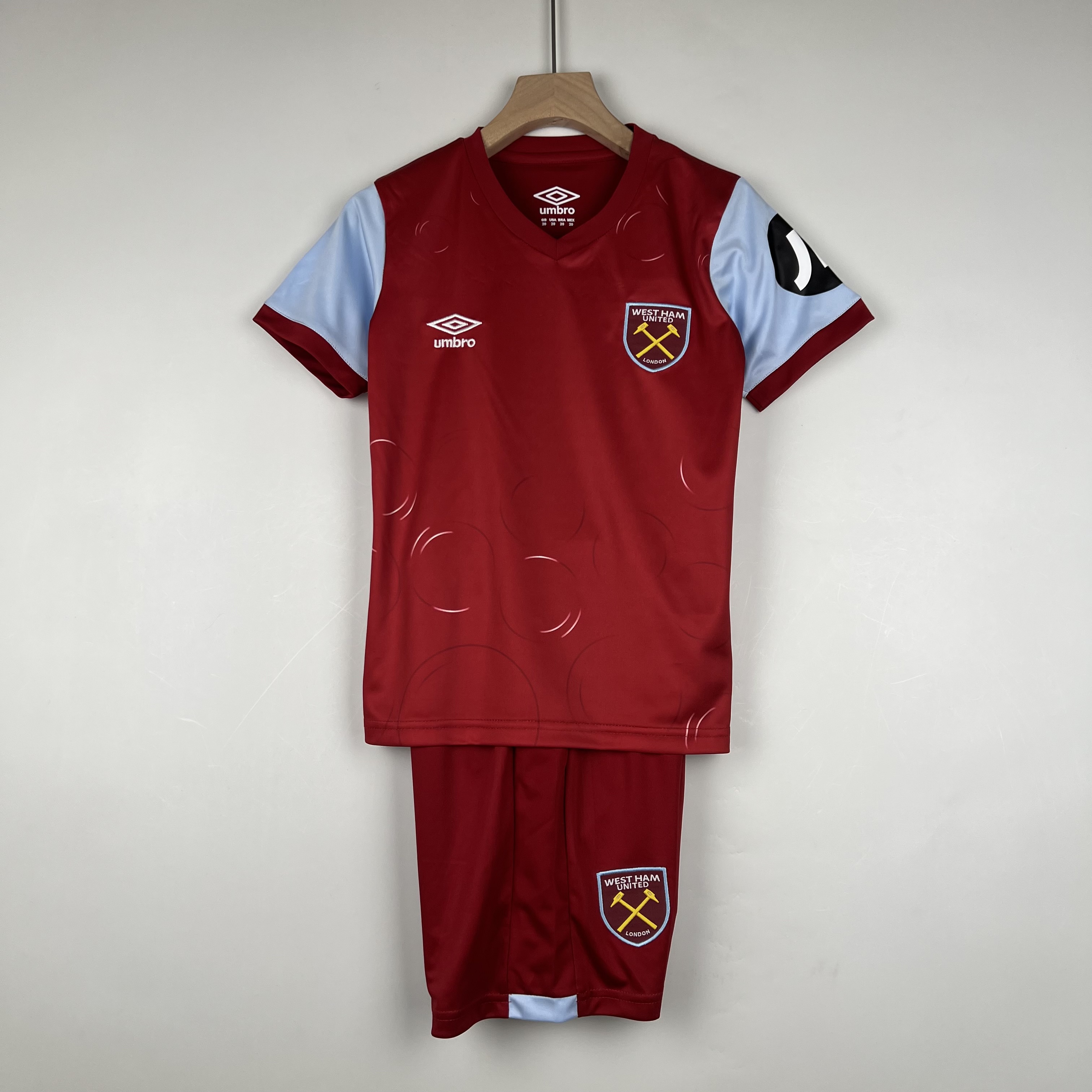 23-24 West Ham United Home Kids Kit Jersey+Shorts