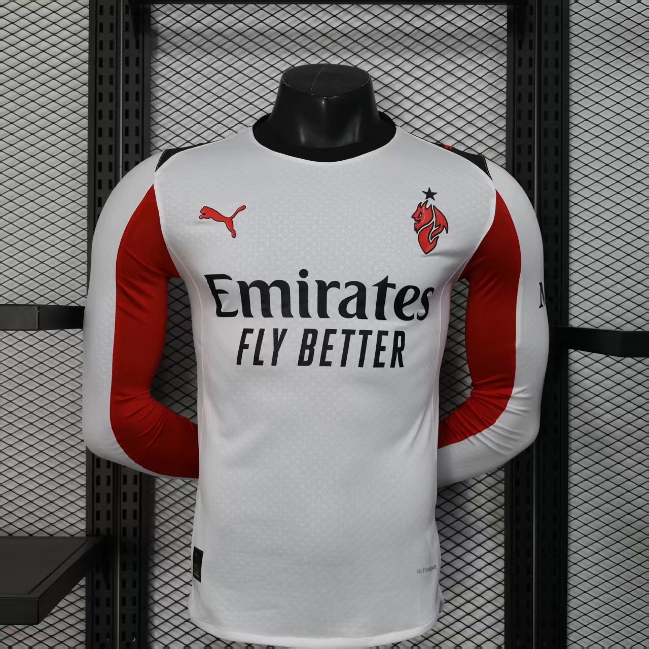 25-26 AC Milan Away Soccer Jersey Player Version Long Sleeve