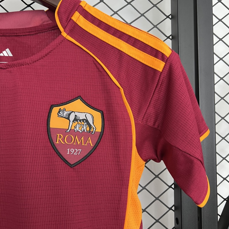 25-26 AS Roma Home Soccer Kids Kit Jersey+Shorts - view 5