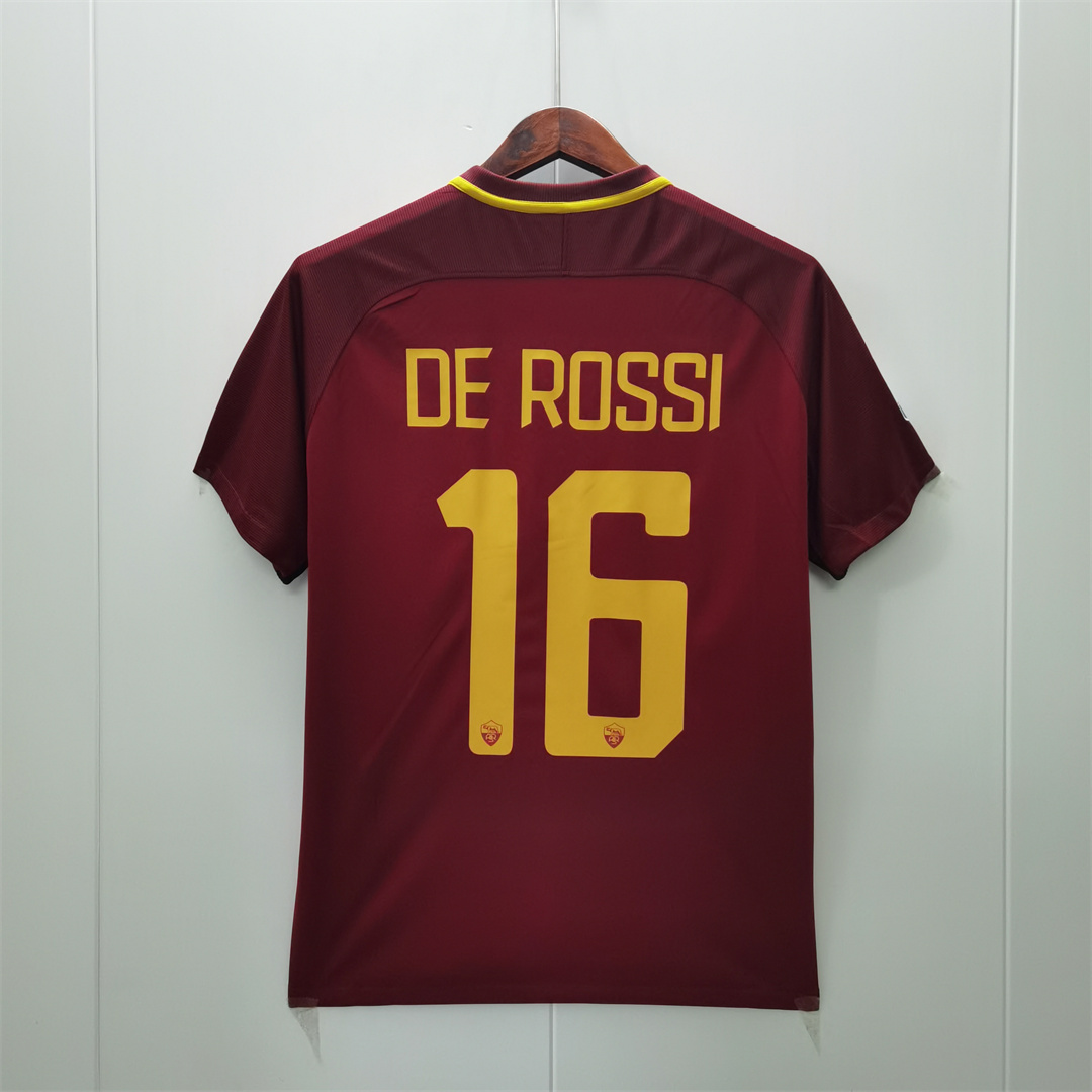 17-18 AS Roma Retro Jersey - view 9