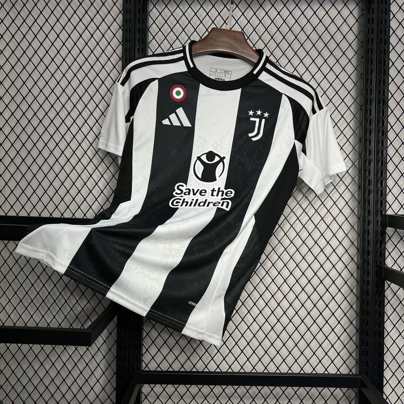 24-25 Juventus Home with Save the Children Sponsor Soccer Jersey - view 4