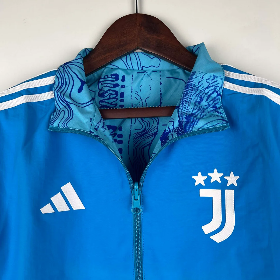 2023-2024 Juventus Reversible Windbreaker Blue Soccer Jersey 1:1 Thai Quality - view 3