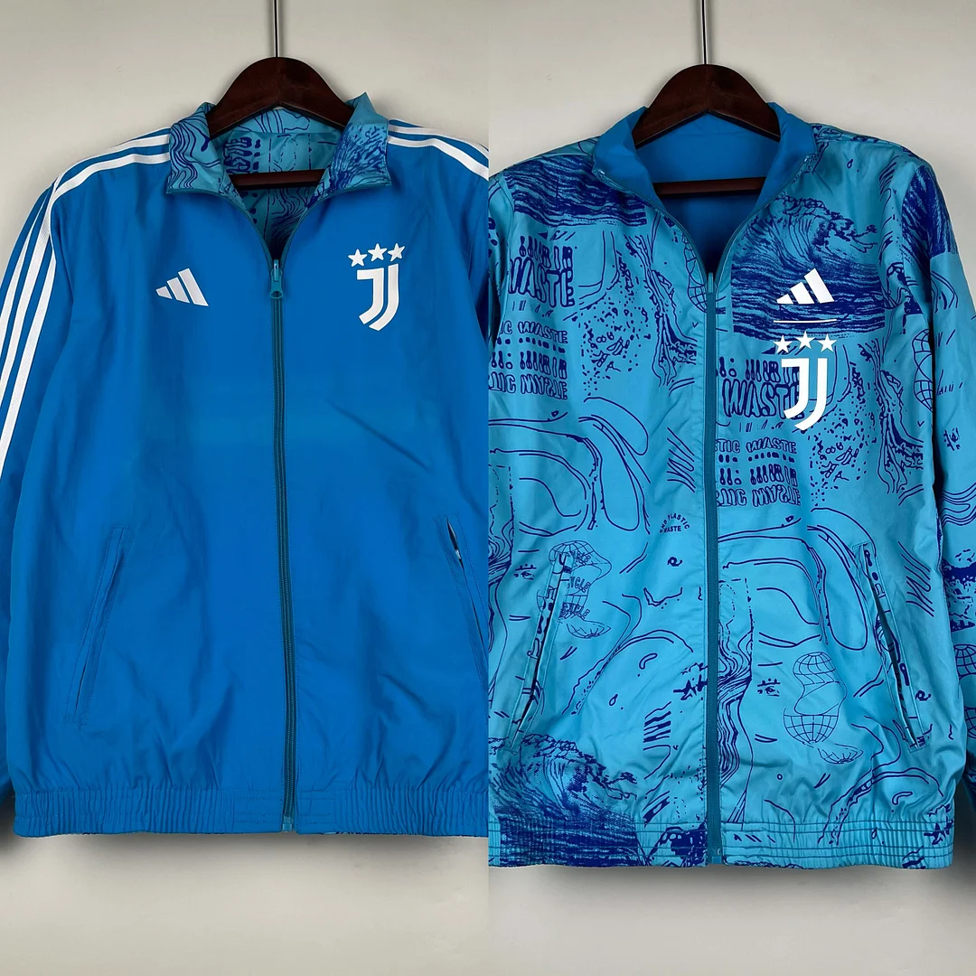 2023-2024 Juventus Reversible Windbreaker Blue Soccer Jersey 1:1 Thai Quality - view 11