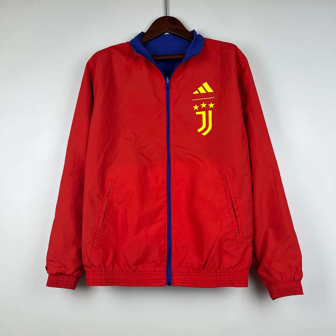 2023-2024 Juventus Reversible Windbreaker（Blue-red）Soccer Jersey 1:1 Thai Quality - view 3