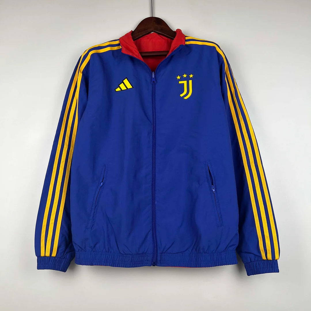 2023-2024 Juventus Reversible Windbreaker（Blue-red）Soccer Jersey 1:1 Thai Quality - view 4