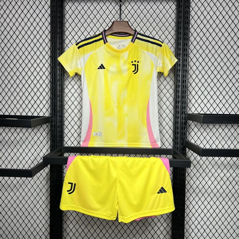 24-25 Juventus Away Soccer Kids Kit Jersey+Shorts