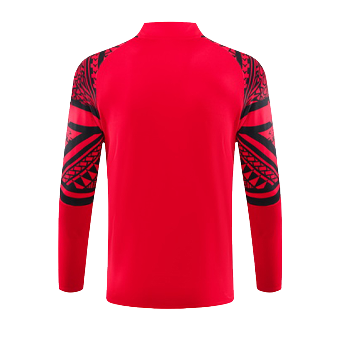 Kids Napoli Zipper Sweatshirt Kit(Top+Pants) Red 2023/24 - view 18