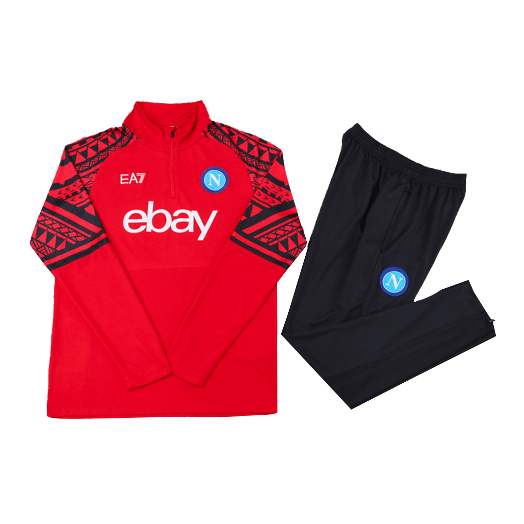 Kids Napoli Zipper Sweatshirt Kit(Top+Pants) Red 2023/24 - view 4