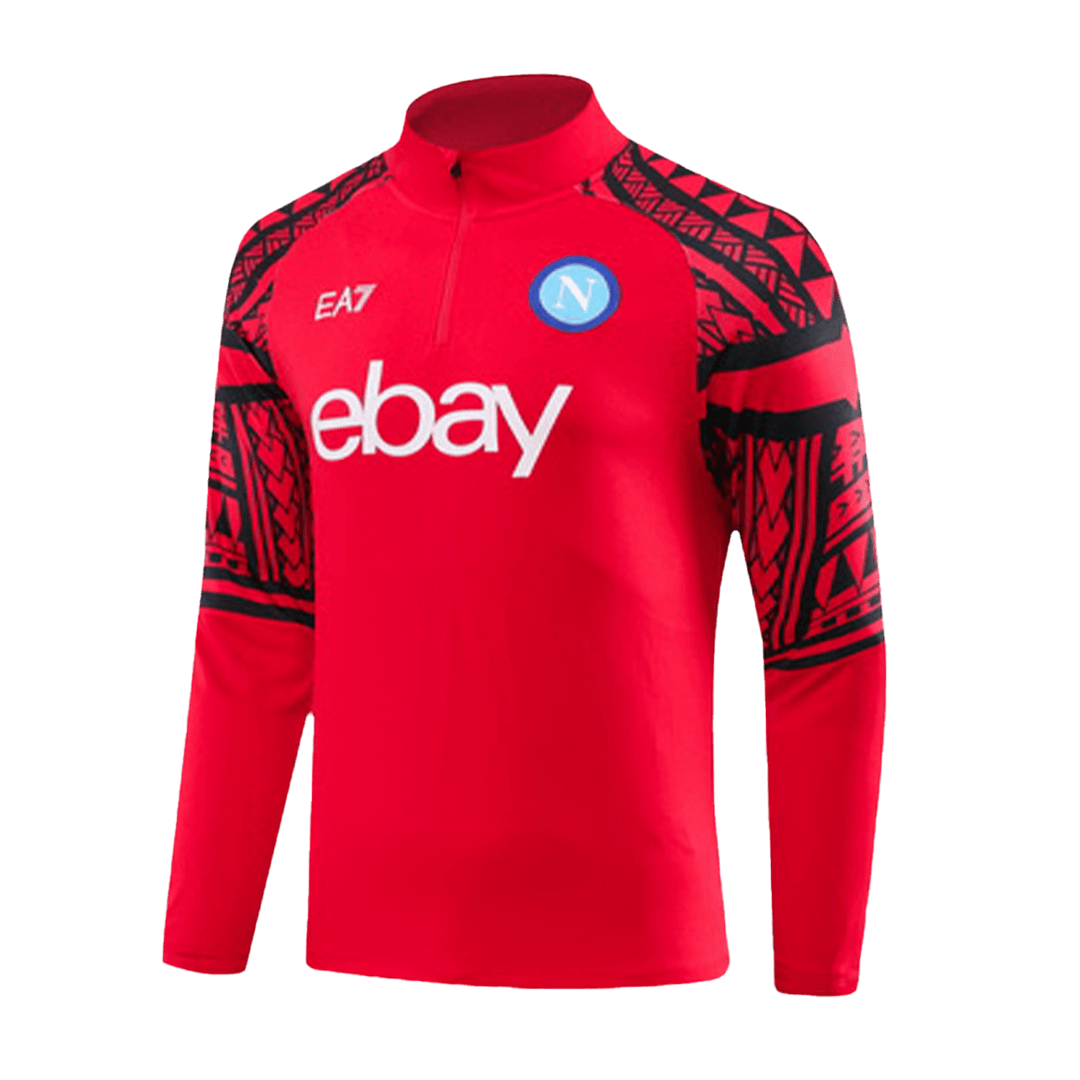 Kids Napoli Zipper Sweatshirt Kit(Top+Pants) Red 2023/24 - view 11