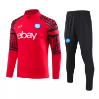 Kids Napoli Zipper Sweatshirt Kit(Top+Pants) Red 2023/24 - view 1