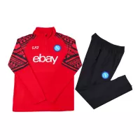 Kids Napoli Zipper Sweatshirt Kit(Top+Pants) Red 2023/24 - view 4