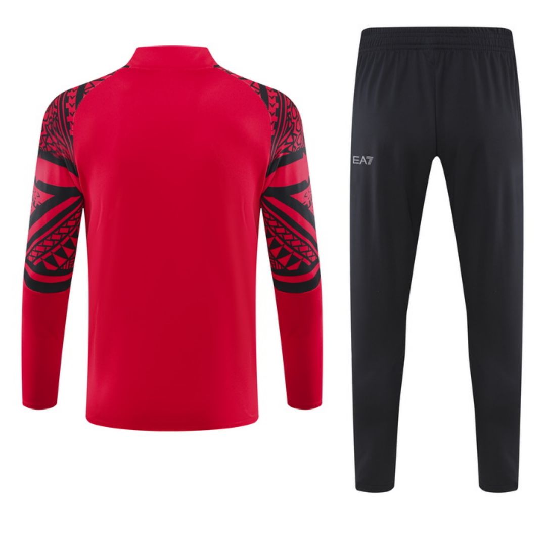 Napoli Zipper Sweatshirt Kit(Top+Pants) Red 2023/24 - view 3