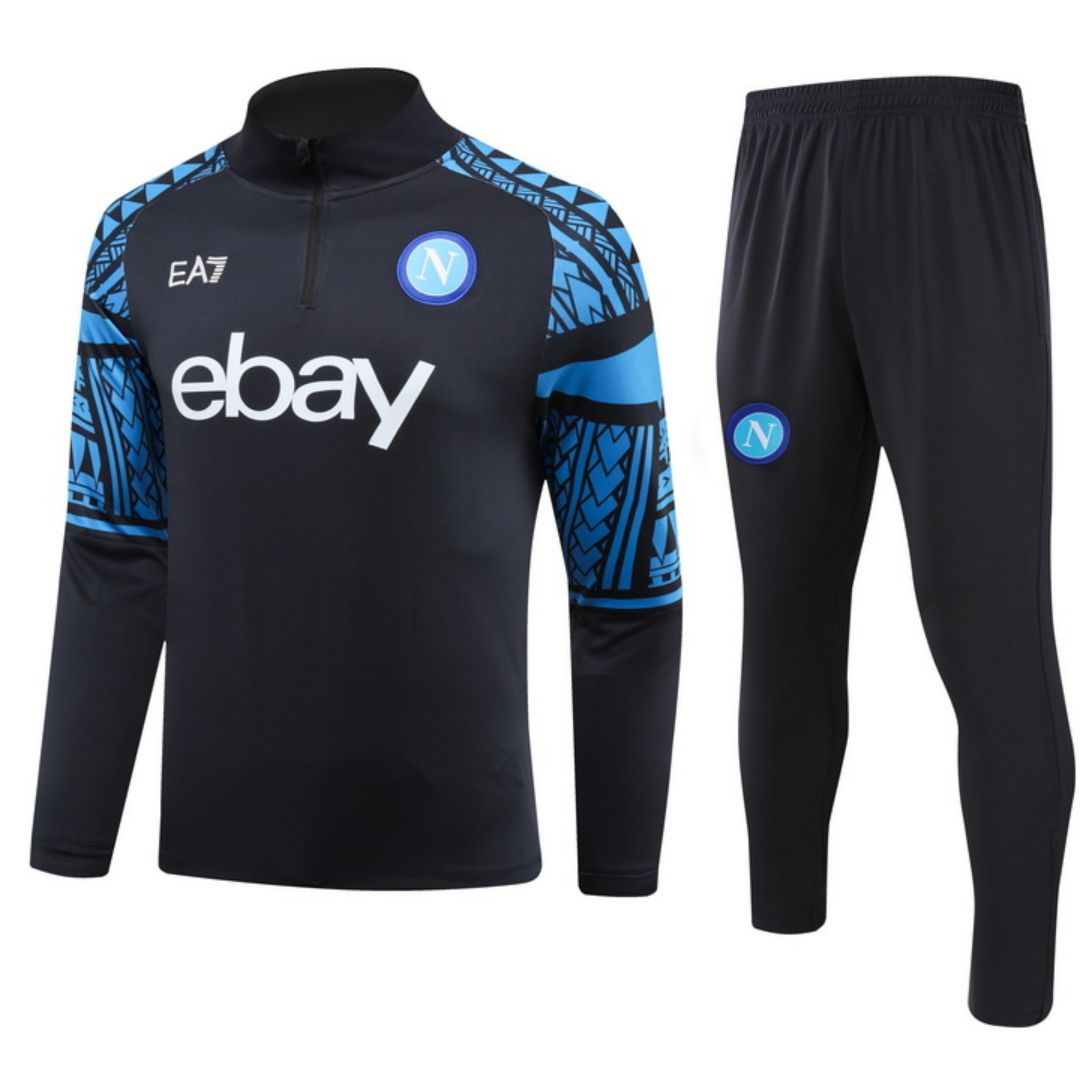 Napoli Zipper Sweatshirt Kit(Top+Pants) Navy 2023/24