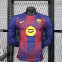 25-26 Barcelona Red Blue Home Soccer Jersey Long Sleeve - view 1