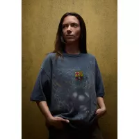 Travis Scott x FC Barcelona Washed Spray Logo T-Shirt 'Black' - view 4