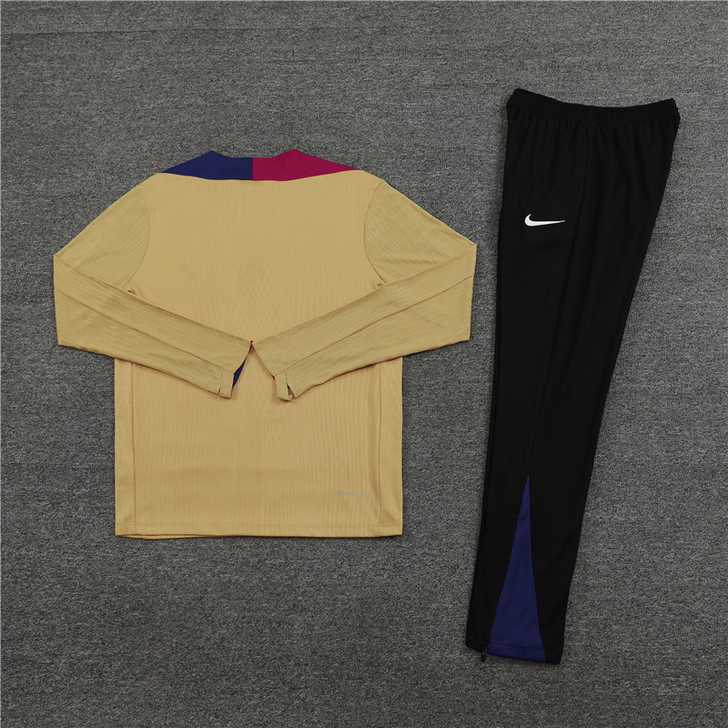 24-25 Barcelona Long Sleeve Gold Training Suit Football Shirts - view 4