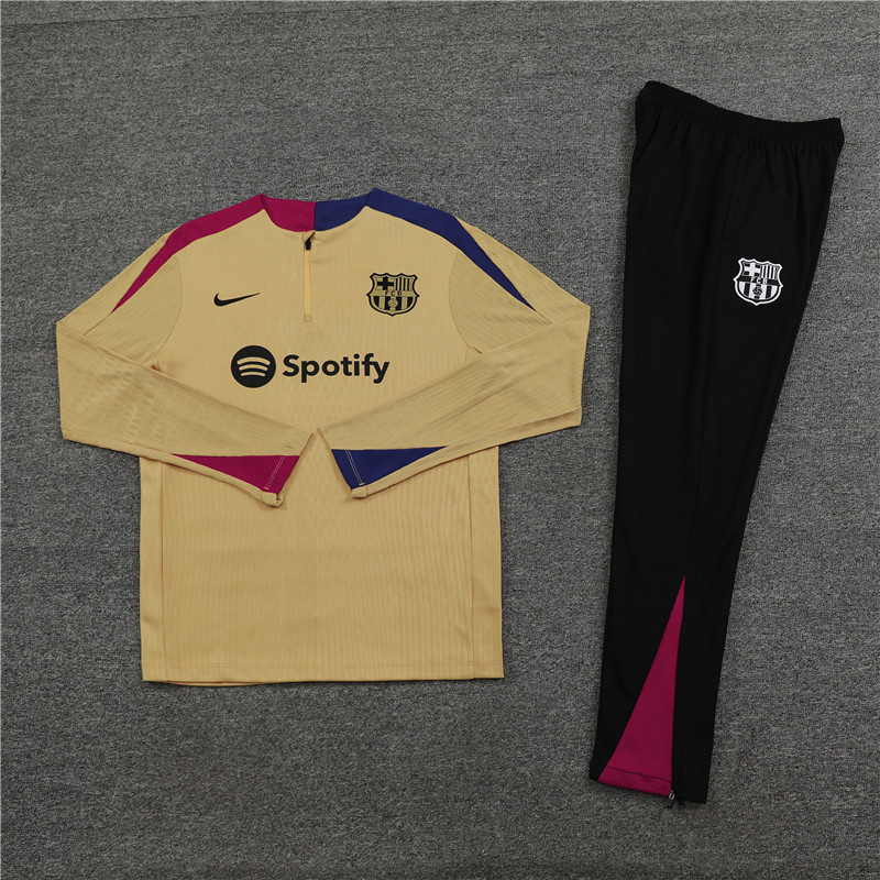 24-25 Barcelona Long Sleeve Gold Training Suit Football Shirts - view 5