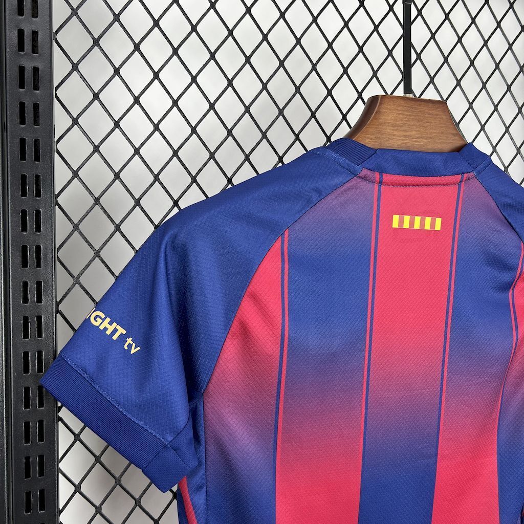 25-26 Barcelona Red Blue Home Soccer Kids Kit Jersey+Shorts - view 3