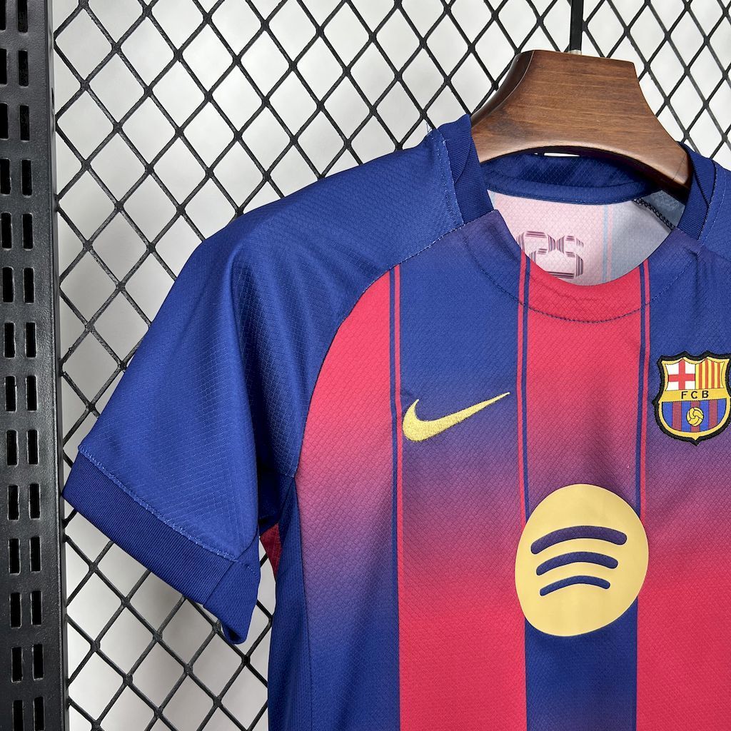 25-26 Barcelona Red Blue Home Soccer Kids Kit Jersey+Shorts - view 6