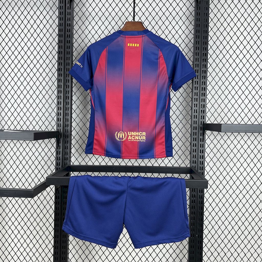25-26 Barcelona Red Blue Home Soccer Kids Kit Jersey+Shorts - view 7