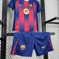 25-26 Barcelona Red Blue Home Soccer Kids Kit Jersey+Shorts - view 5
