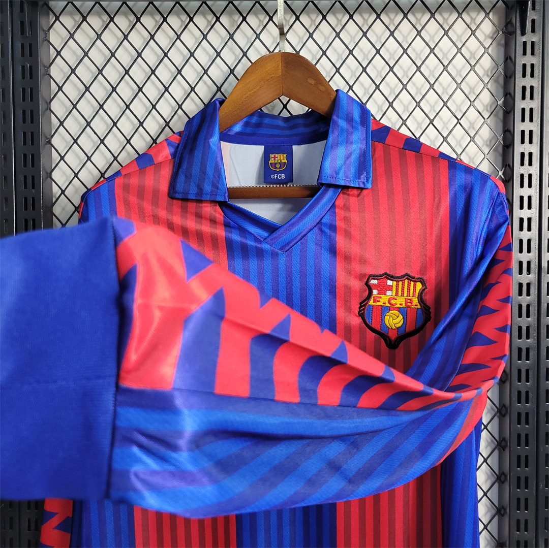 91-92 Barcelona Home Retro Jersey Long Sleeve - view 4