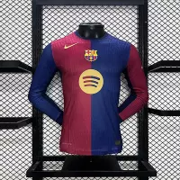 24-25 Barcelona Home Soccer Jersey Player Edition Long Sleeve - view 1